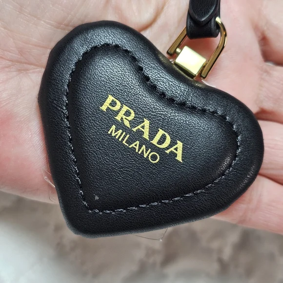 Prada Black Heart Keychain New Stamped Still Wrapped